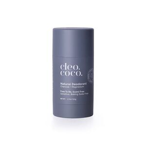 Cleo+CocoUNSCENTED Charcoal+Magnesium Deodorant Baking Soda Free+Vegan-Free ToBe